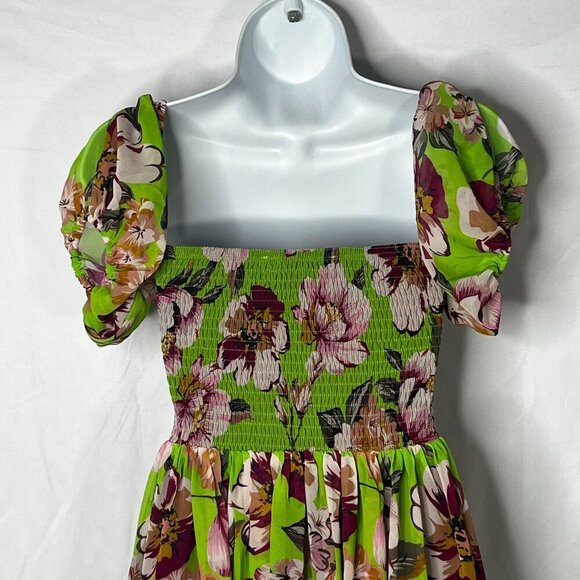 By Egreis Catalina Dress Green Floral Print Maxi Dress‎ Size XS - Picture 6 of 15